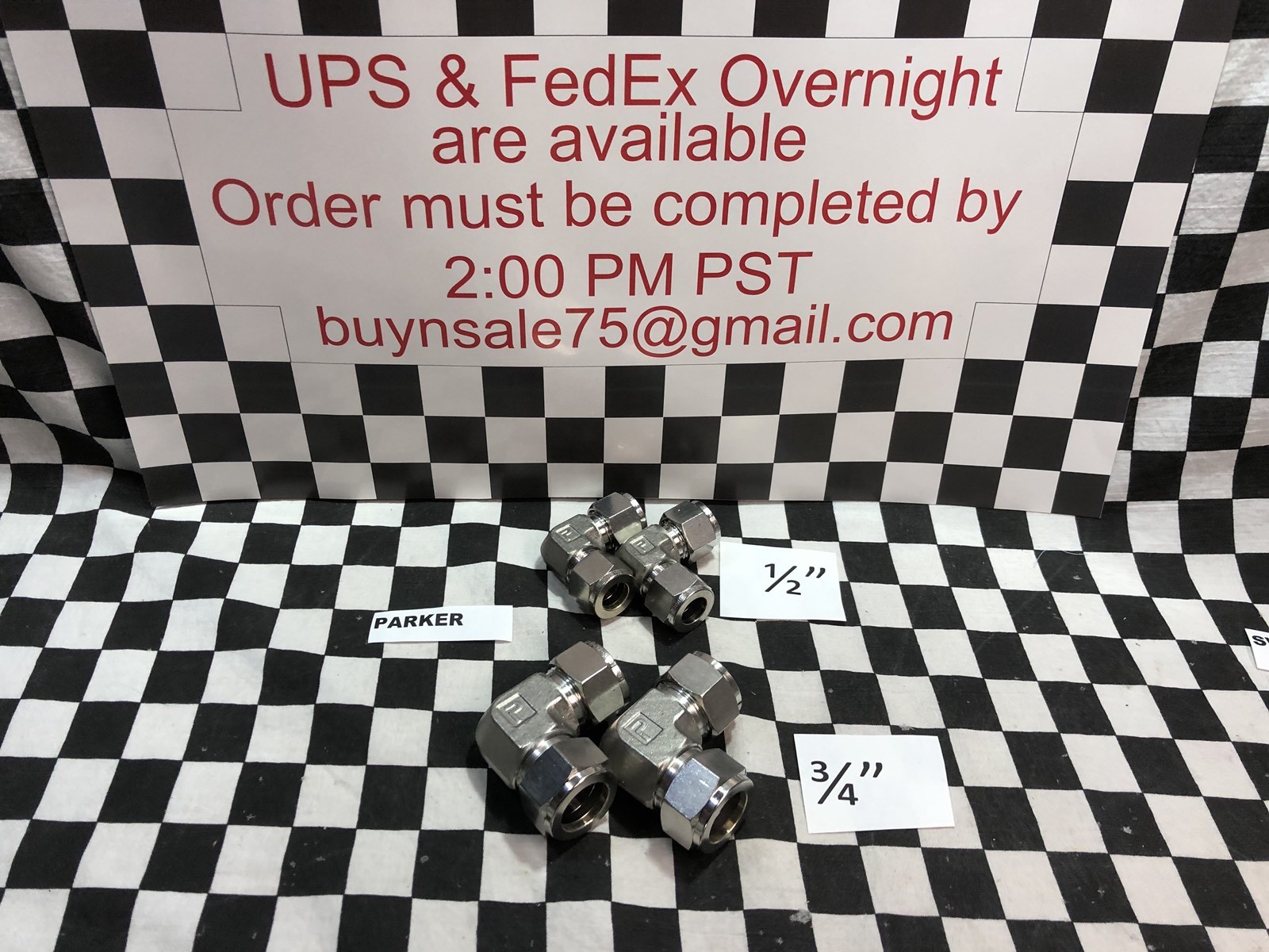4X PARKER ELBOW UNION 1/2″ – 3/4″, 8EE8-316, 12EE12-316, SHIPSAMEDAY#1622C7