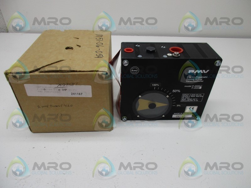 PMV P-2000 ELECTRO-PNEUMATIC DOUBLE ACTING VALVE POSITIONER NSMP