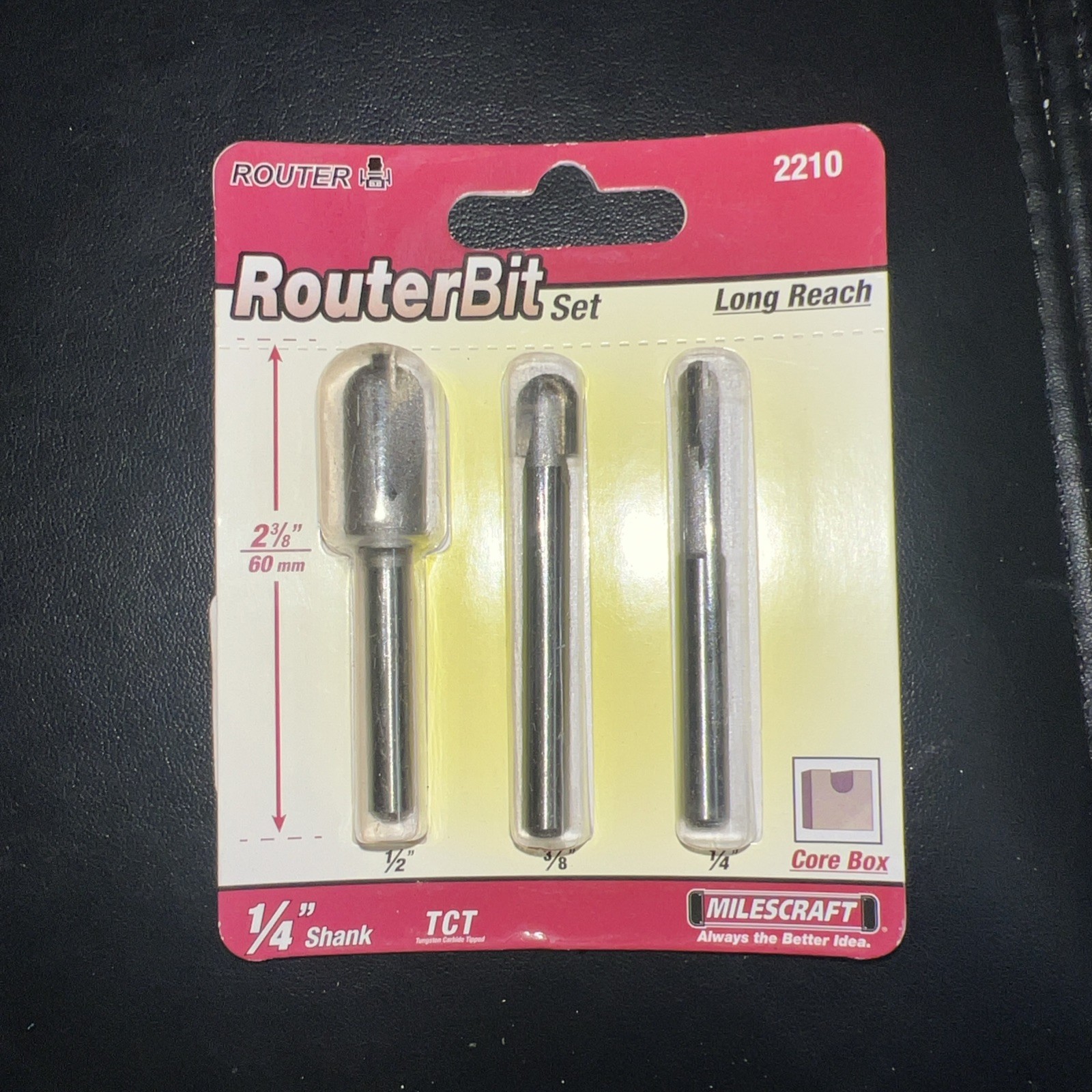 Milescraft Sign Jig Long Reach Router Bit Set 1/4″ Shank