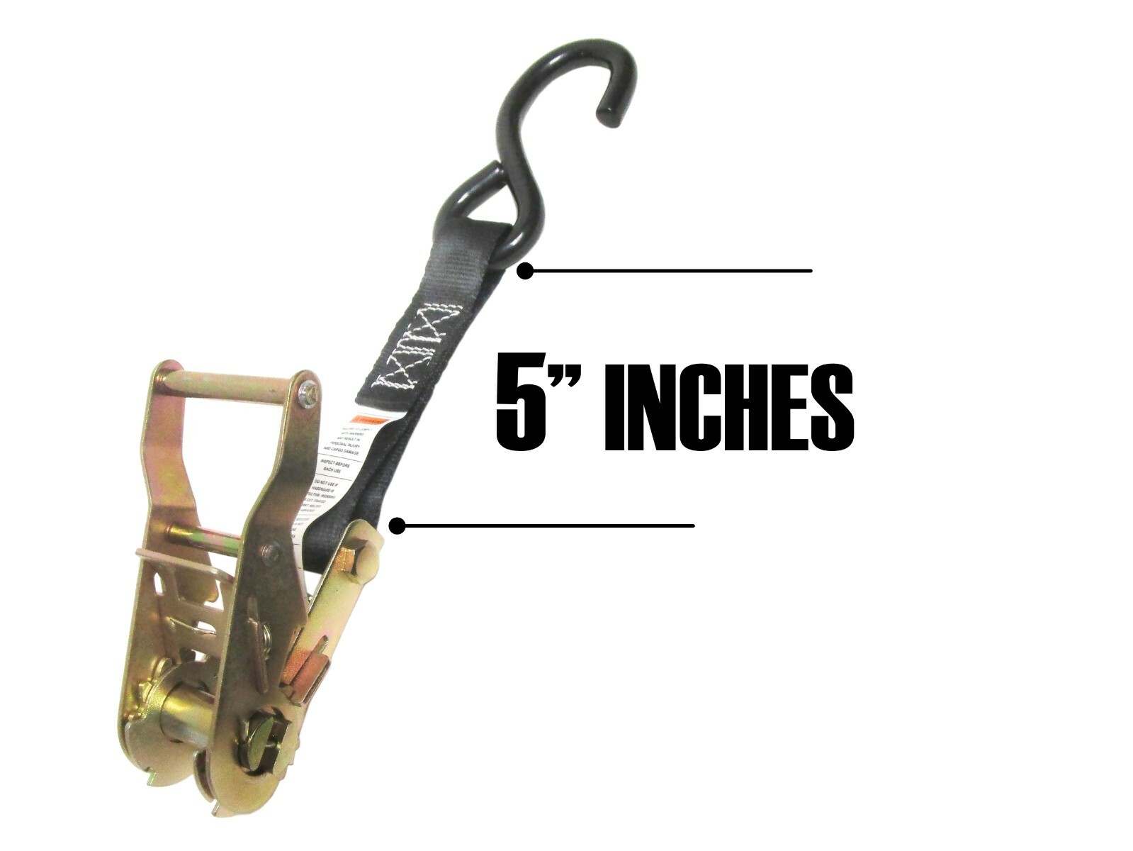 1″ x 12′ Short Tail Ratchet Tie Down Strap with S Hook Heavy Duty – Pack of Four