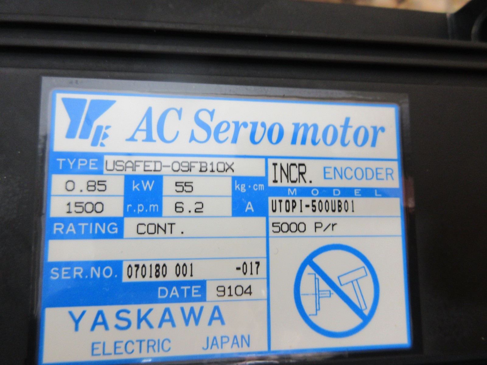 *SPECIAL * YASKAWA MORI SEIKI USAFED-09FB10X UTOPI-500UB01 MOTOR EACH 1