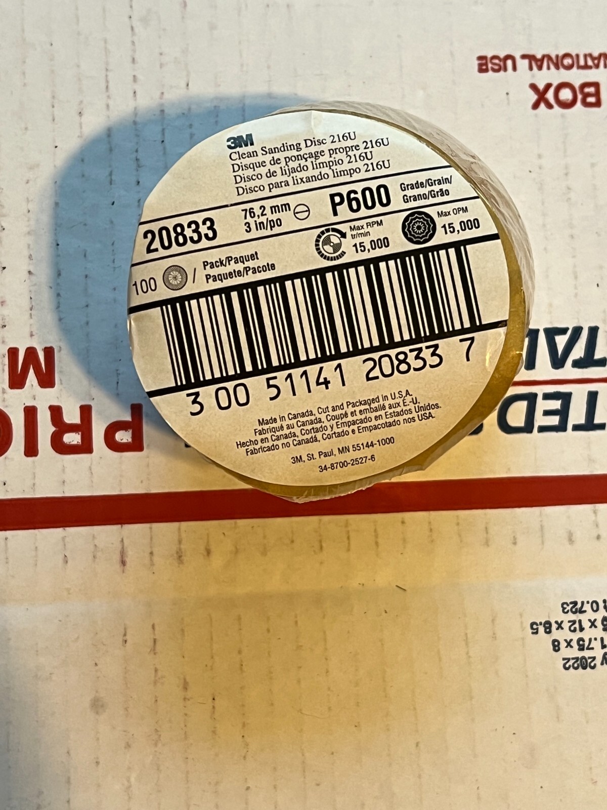 3m 20833 p600 3″ pack of 100pc nos surplus no box