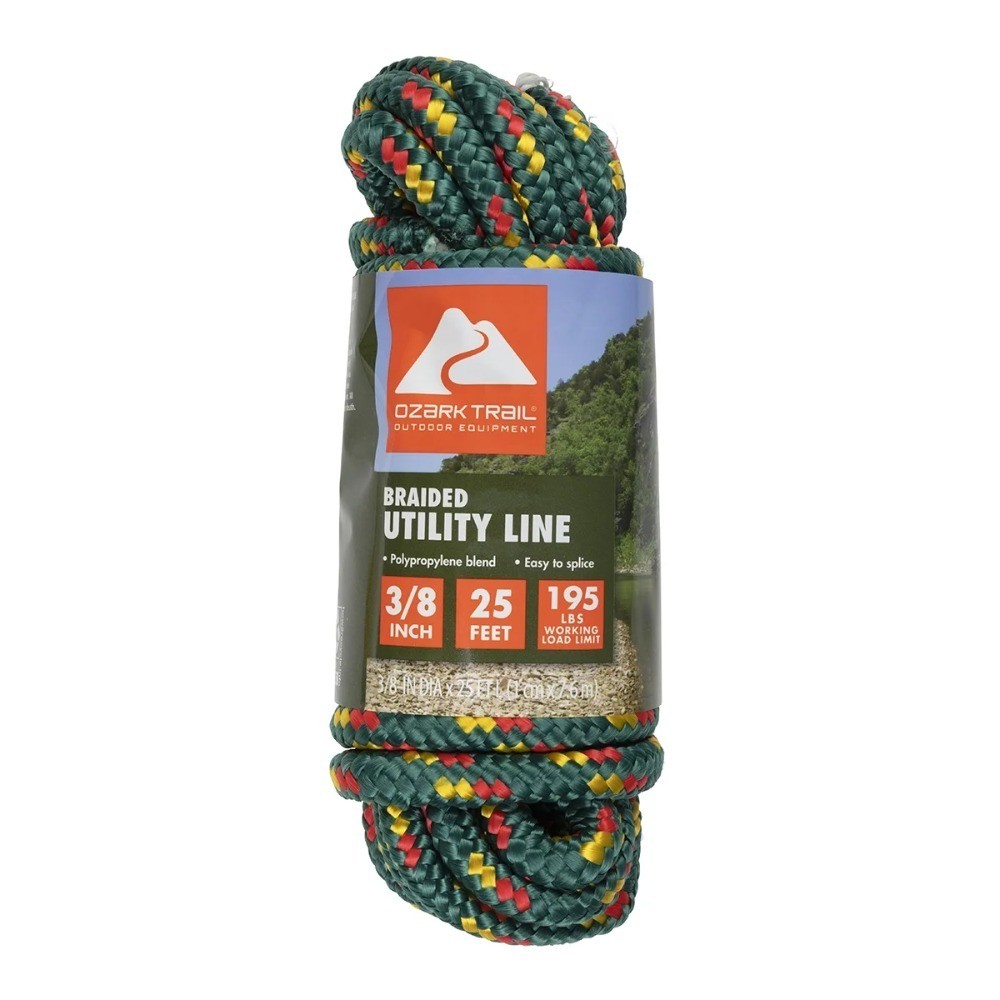 3-Pack 3/8 Inch x 25 Feet Multi-Color Polypropylene Braided Marine Boating Rope