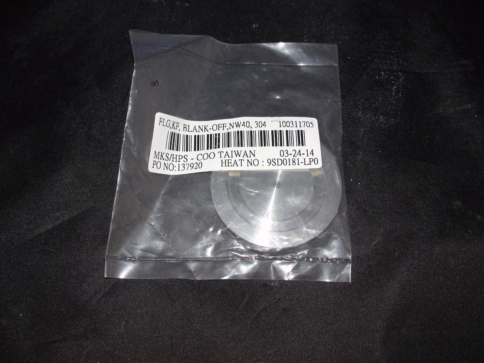 MKS/HPS NW40 304 FLG KF Blank Off NEW