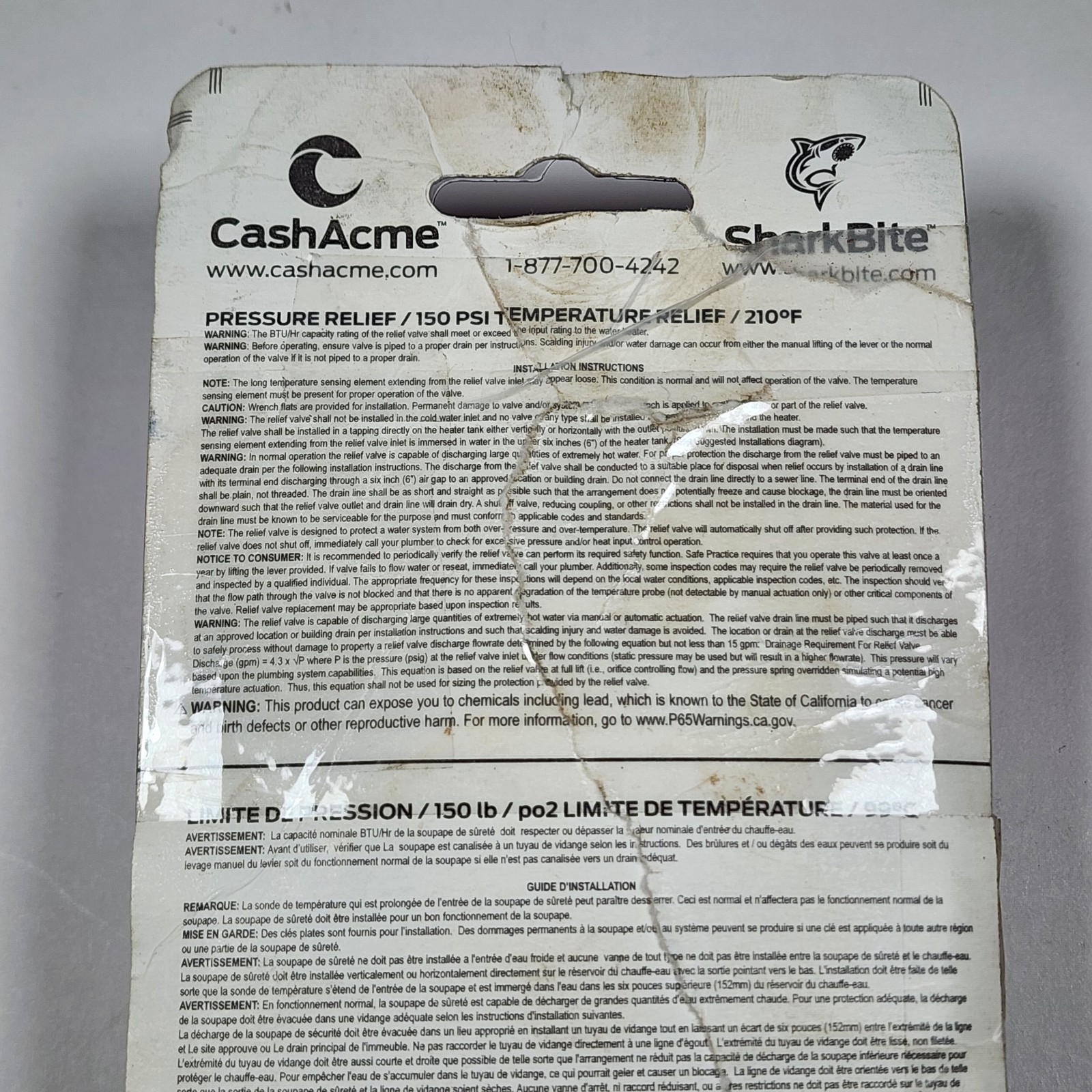 Cash Acme 23576-0150 3/4″ NCLX Temp & Pressure Relief Valve w/ 1-1/4″ Shank