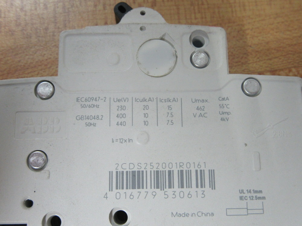 Asea Brown Broveri S202-D16 16A Circuit Breaker S202D16 ABB 1 Pole
