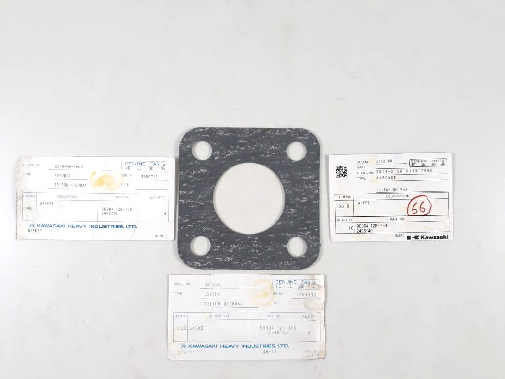 Gsket P/N 90904-12K-169 2498740 For Kawasaki 8S60MCE Genuine Parts (PACK 9)