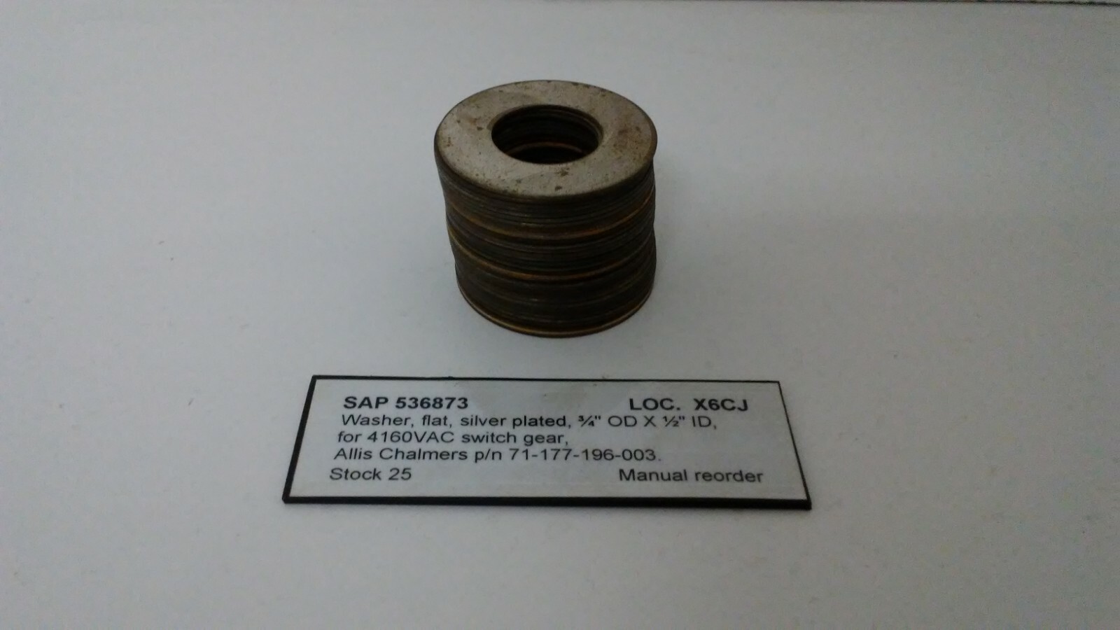LOT OF (34) NEW OLD STOCK! ALLIS CHALMERS 3/4″ SILVER PLATED FLAT WASHERS