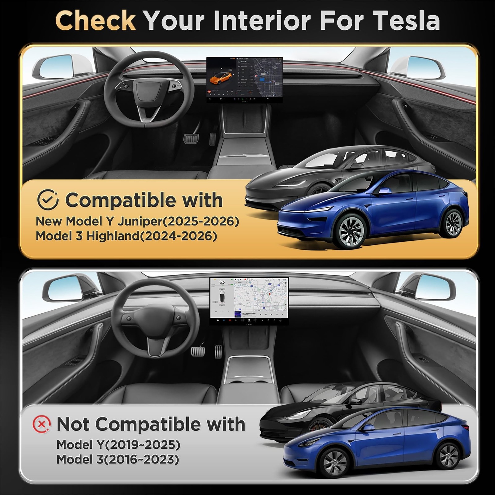 5PCS for Tesla Model Y Juniper(2025 2026) Door Side Storage Box Cup Holder [W…