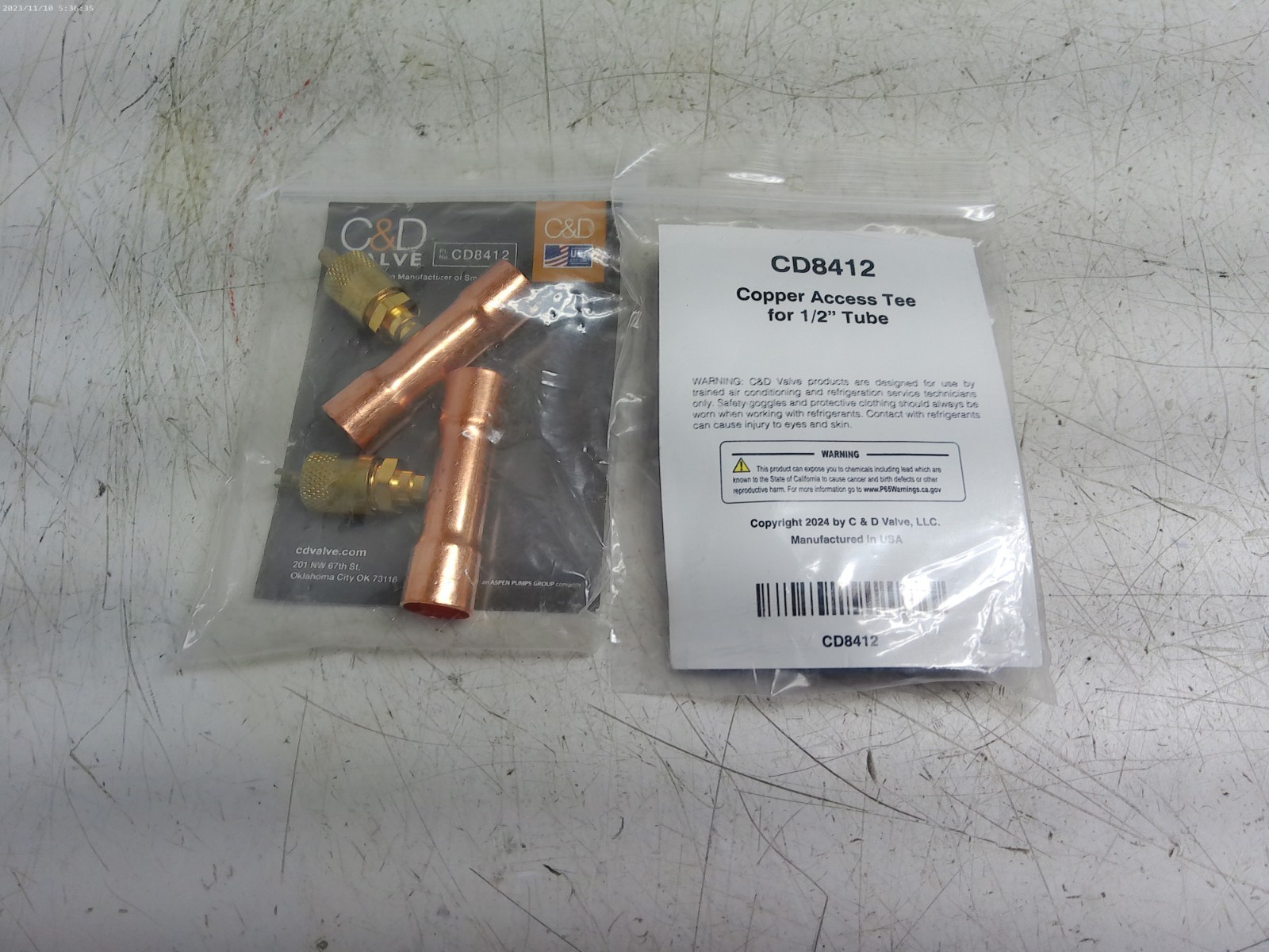 C&D Valve CD8412 Access Tee 1/4 in. Male Flare Fitting Lot of 4 New