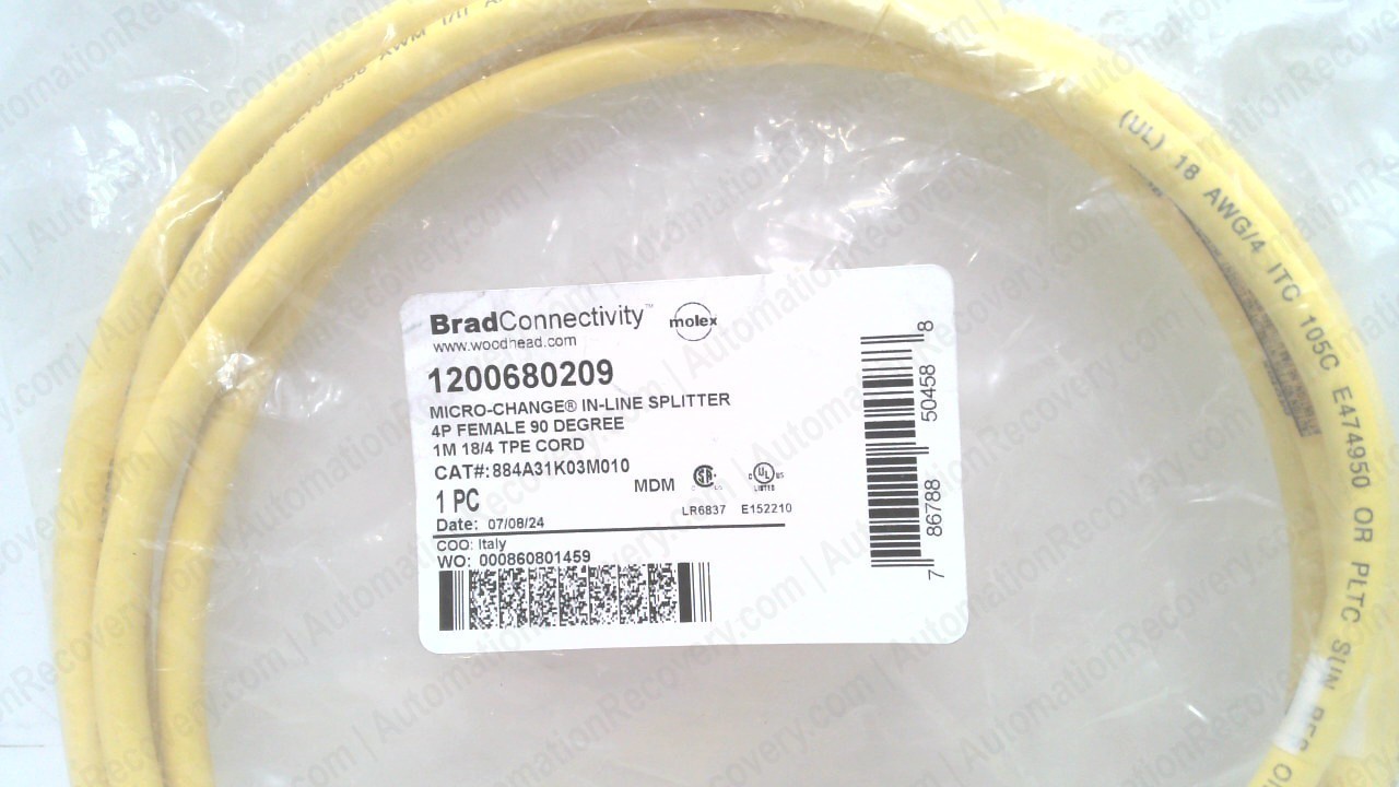 BRAD CONNECTIVITY 884A31K03M010 SPLITTER, 1200680209, NEW #353223