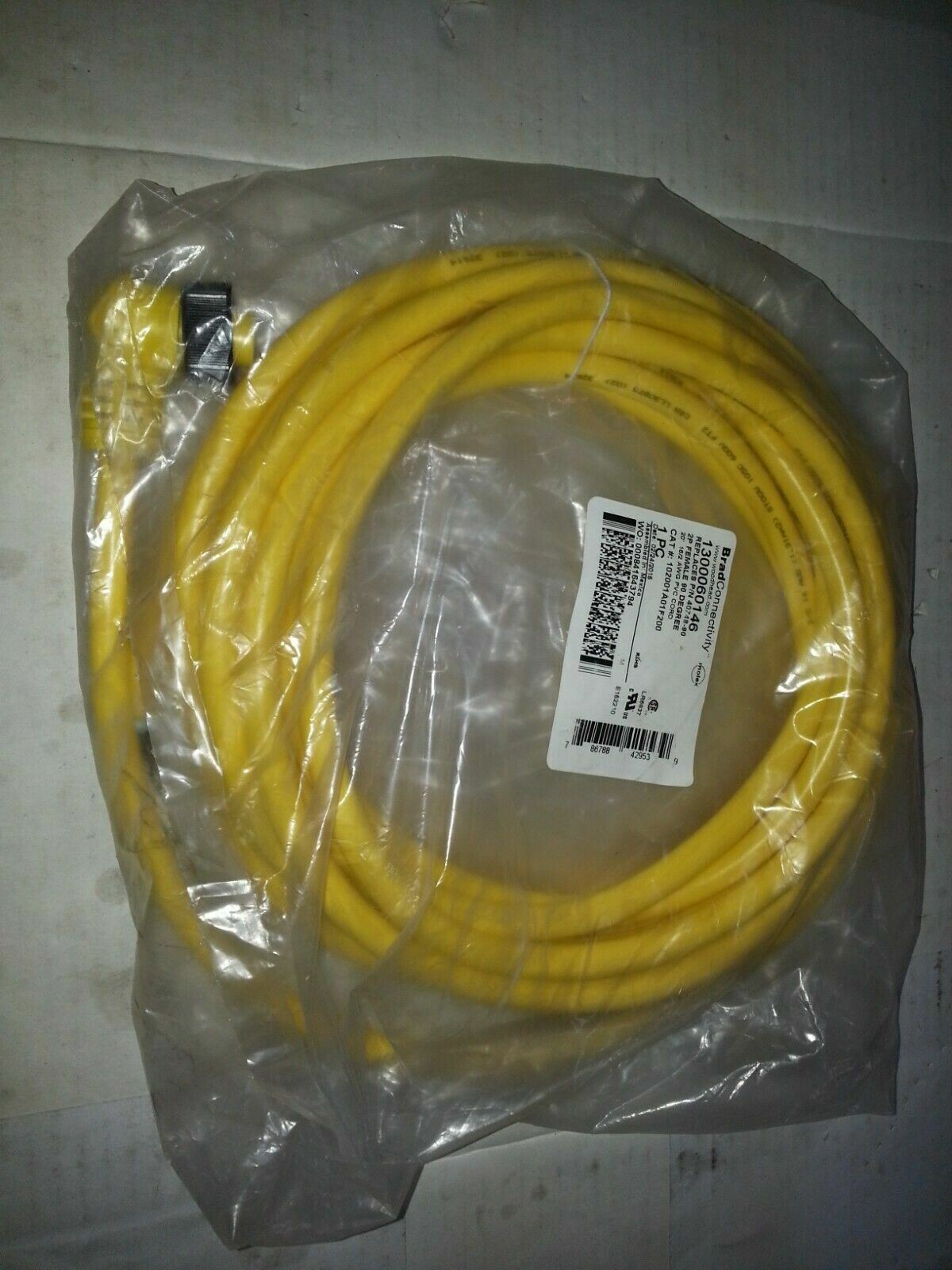 BRAD CONNECTIVITY 1300060146 40748-90 2P FEMALE 90 DEGREE 20′ 16/2 AWG PVC CORD