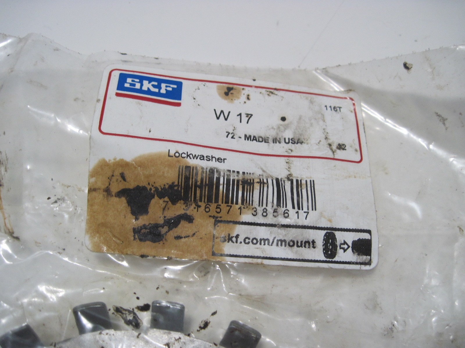 NOS SKF Lock Nut N 17 & Lock Washer W 17 for Inch Threads New Old Stock USA