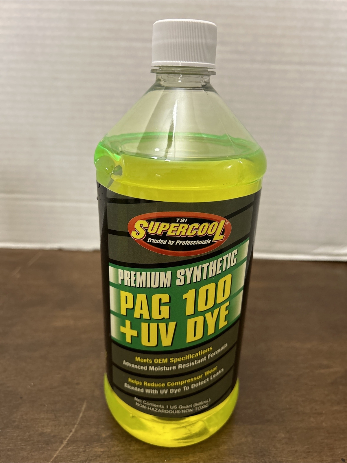 Supercool P100-32D A/C Compressor Pag Lubricant, W/Uv Dye Plastic Bottle Yellow