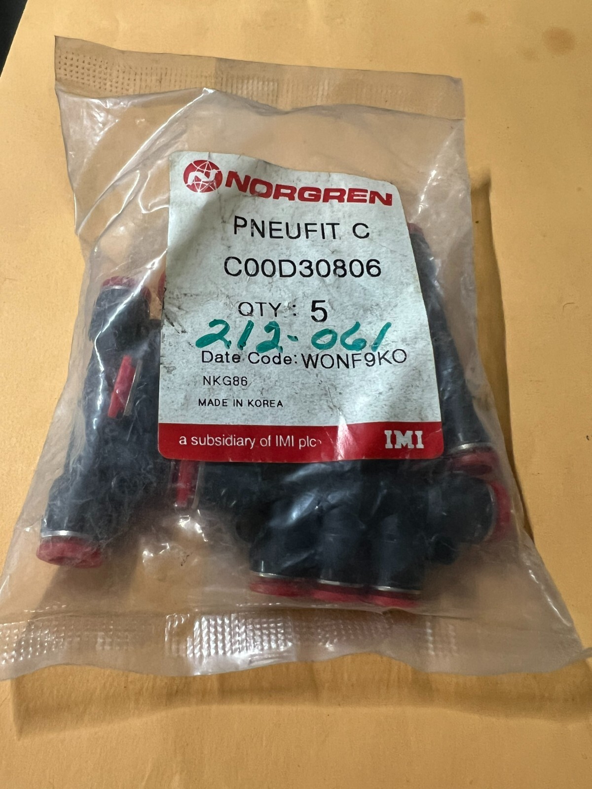 norgren c00d30806 nos surplus bag of 5
