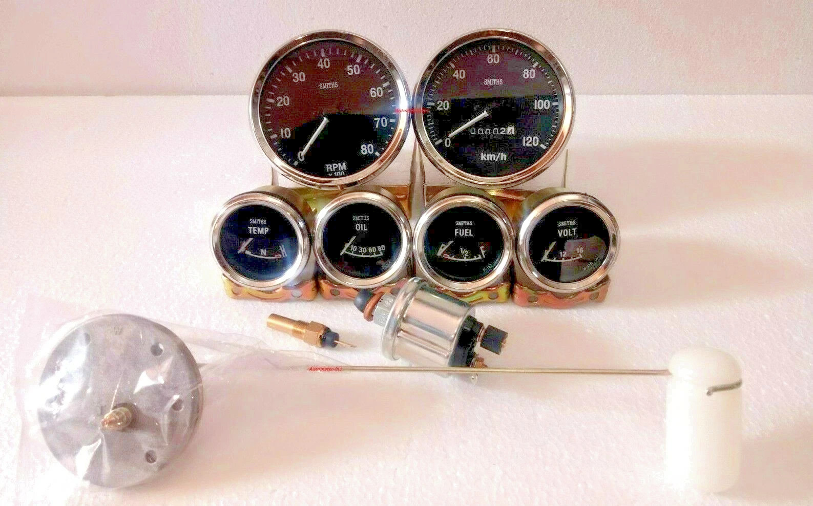 Smiths Electrical Temp+Oil+Volt+Fuel+Speedo+Tacho 100 mm With 3 sender Units B/C