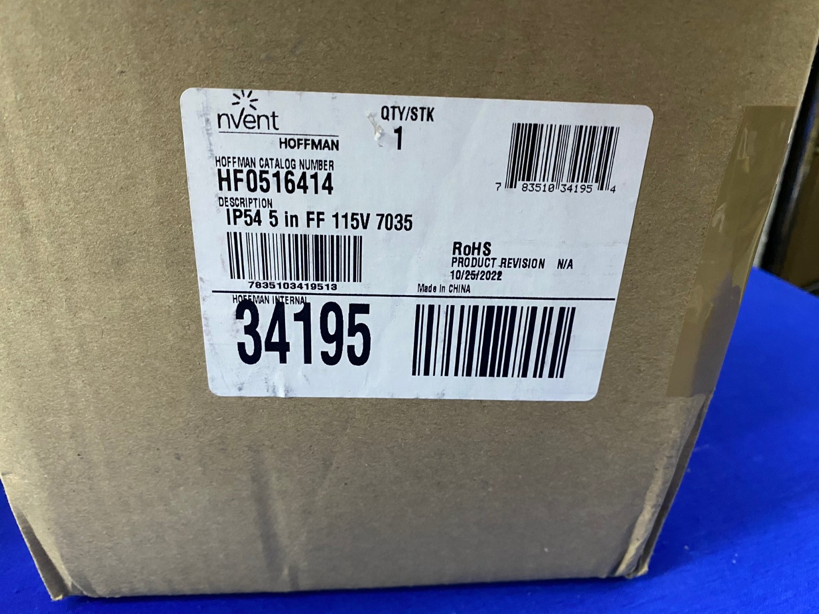 NVENT HOFFMAN HF0516414 AXIAL FAN 6.5″H X 4″D IP54 5″ FF 115V 1PH 50/60HZ