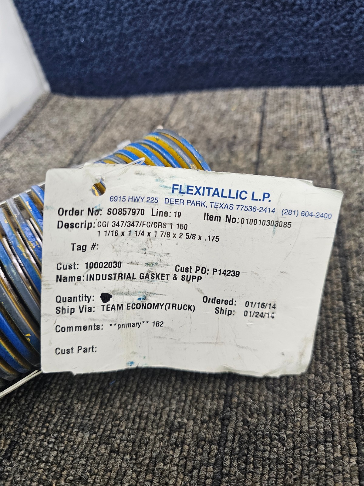 (QTY 25) FLEXITALLIC: Spiral Wound Gaskets 1-1/16 x 1-1/4 x 1-7/8 x 2-5/8 x .175