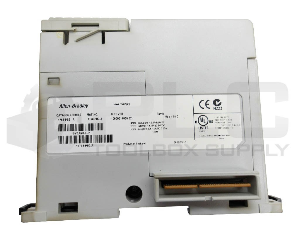 ALLEN BRADLEY 1768-PB3 /A POWER SUPPLY 24VDC 120W 7.15A