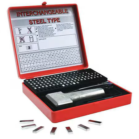 Young Bros Stamp Works 11129 Steel Type Kit, Letter/Number/Symbol Set