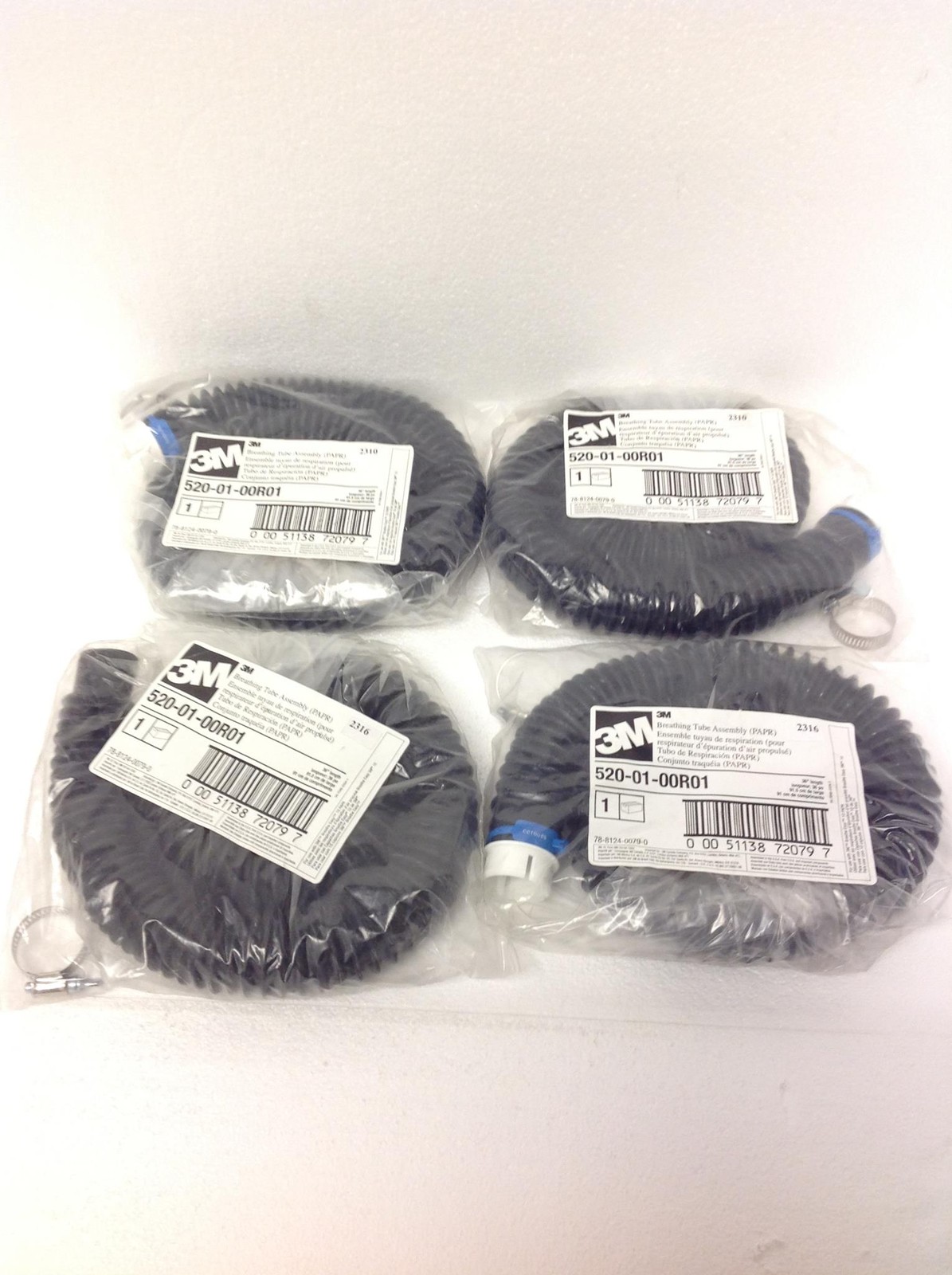 NEW Lot Of 2 3M 520-01-00R01 36″ Breathing Tube Assembly FREE SHIPPING