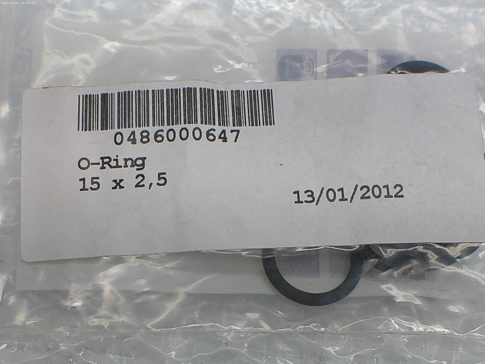 BUSCH 0486000647 15X2,5 O-RING PKG OF 9 NSMP