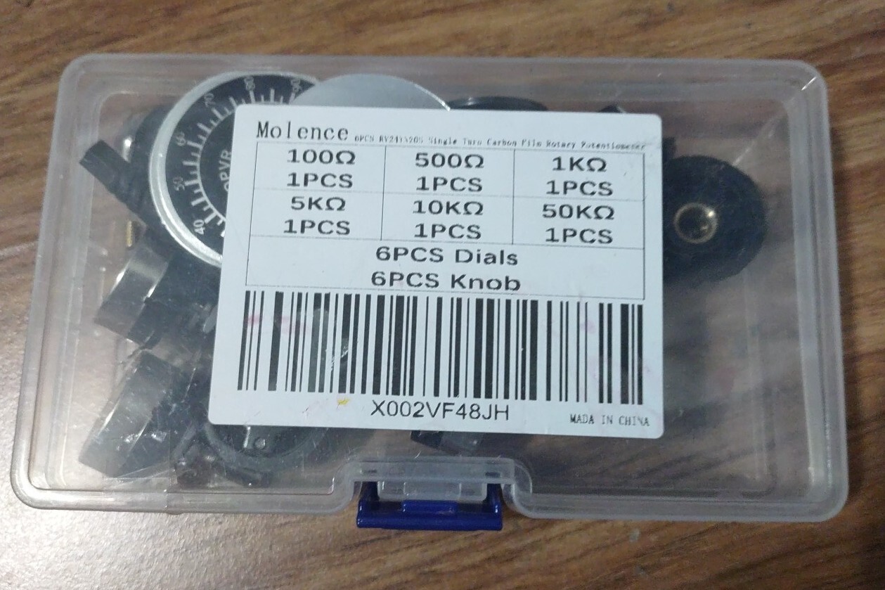 Molence 6PCS RV24YN20S Single Turn Carbon Film Rotary Potentiometer Kit 100 5…