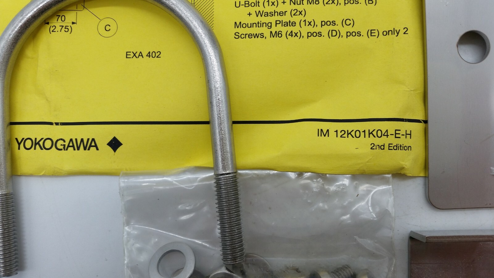 Yokogawa IM 12K01K04-E-H Pipe/Wall Mounting Kit