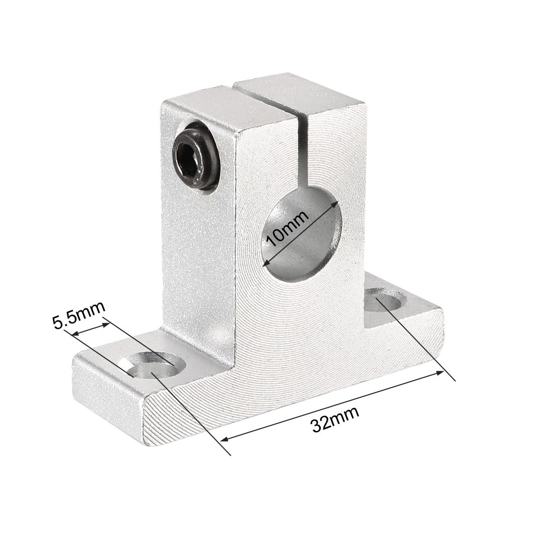 SK10 Clamping Rod Support Aluminum 10mm Dia Shaft Linear Motion Rail , 4Pcs