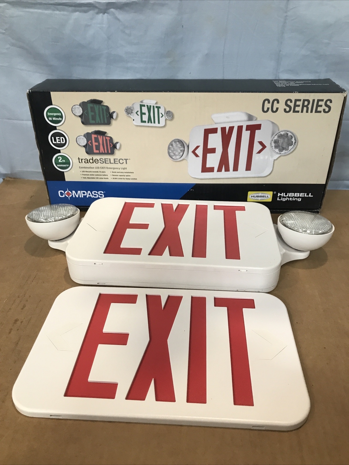 COMPASS CCRRC COMBINATION LED EXIT/EMERGENCY LIGHT 120/277V (NO BRACKET)