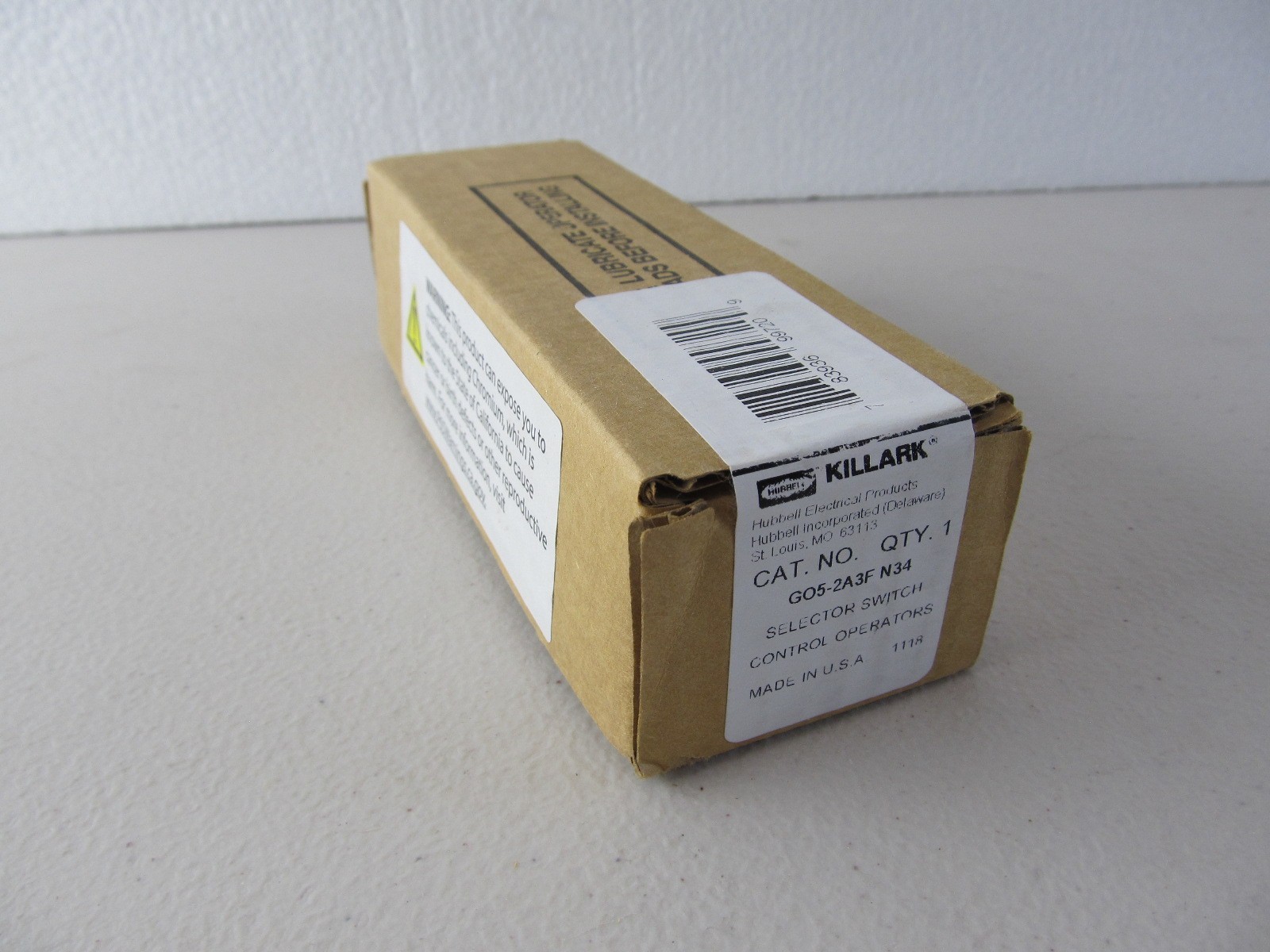 Hubbell Killark GO5-2A3F-N34 Selector Switch G05-2A3F N34 600VAC 10A New in Box