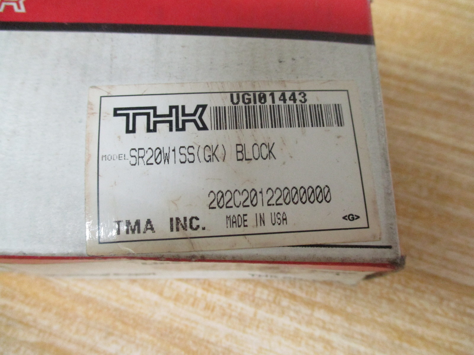 THK SR20W1SS(GK) BLOCK Linear Guide Block SR20W1SS