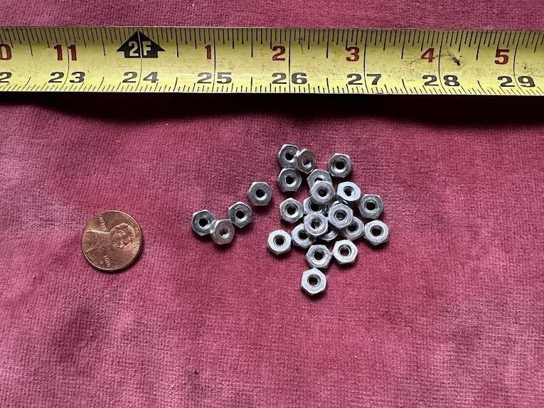 (0469.) Hex Nuts 6-32 Coarse Thread Zinc Plated – Lot of 25 pc