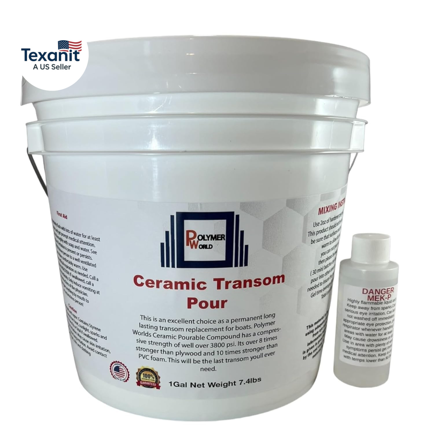 1-5 Gallon Ceramic Transom Pour for Transom Repairs, Docks, Power Boats, Coring
