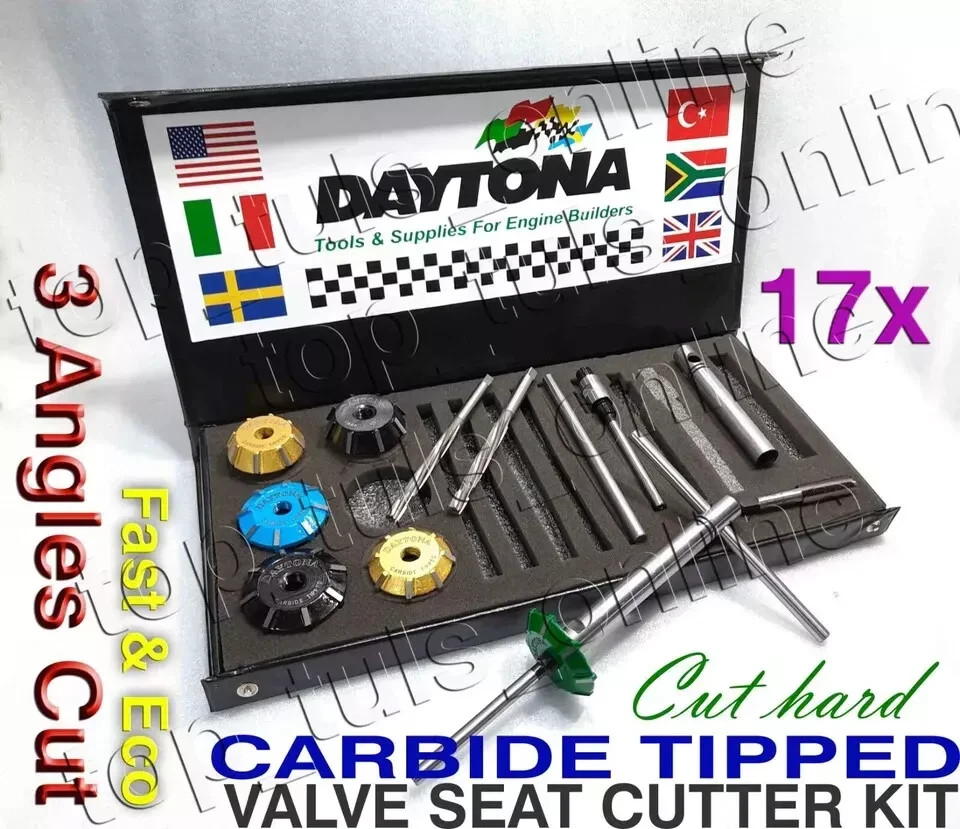 17x GM LS-3 4th Generation VALVE SEAT CUTTER KIT 3 ANGLE CUT CARBIDE TIPPED