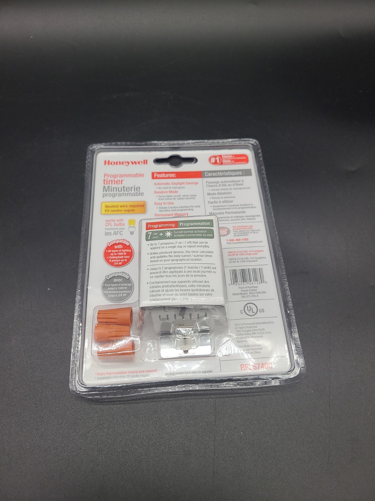 Honeywell 120-Volt 7-Day Programmable In/Out Motor & Light Switch Timer RPLS740B