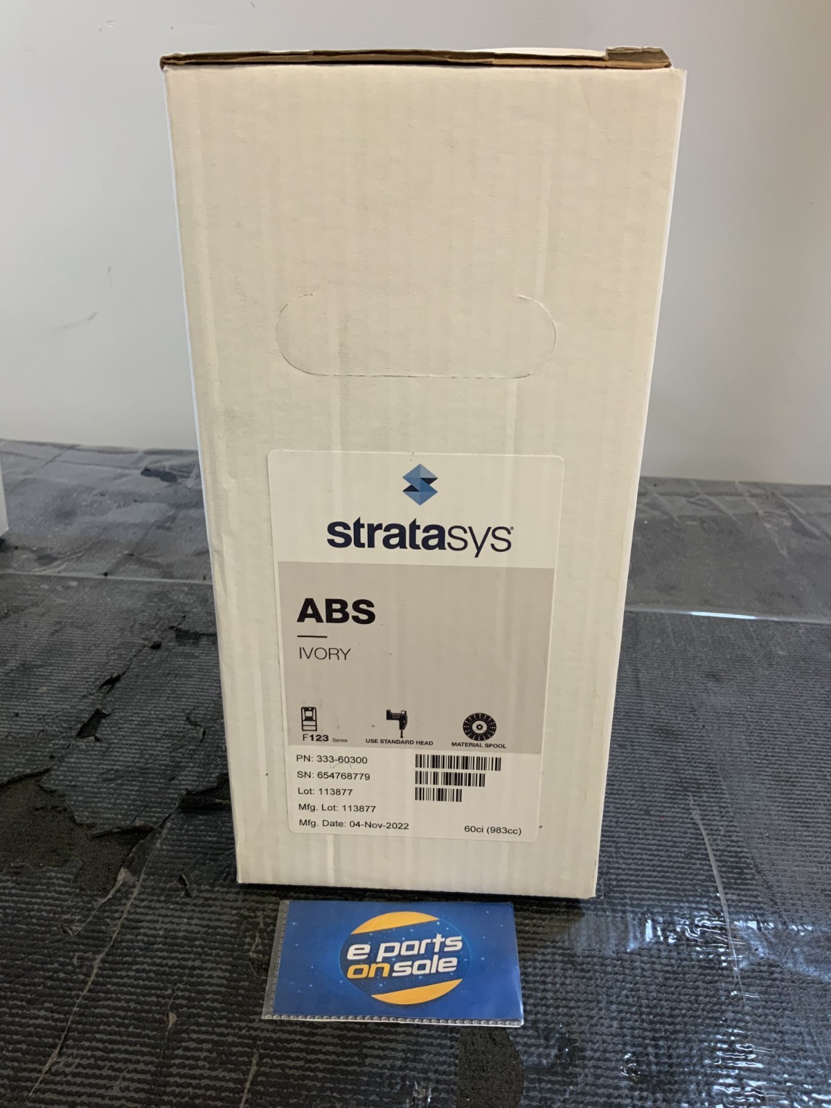 Stratasys ABS-M30 Ivory 60ci for F123 Series 3D Printer Material 333-60300 RB SH