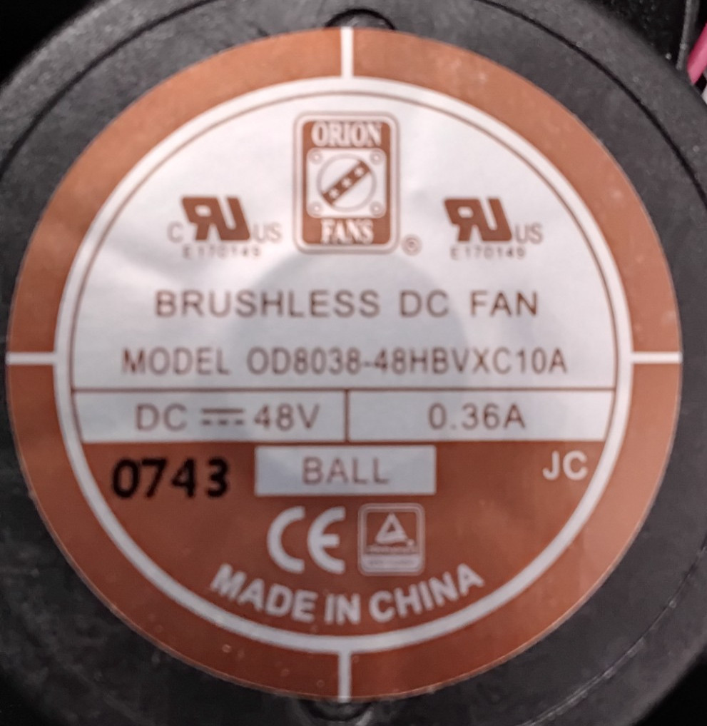 Orion Cooling Fans Model OD8038-48HBVXC10A 3 Wires