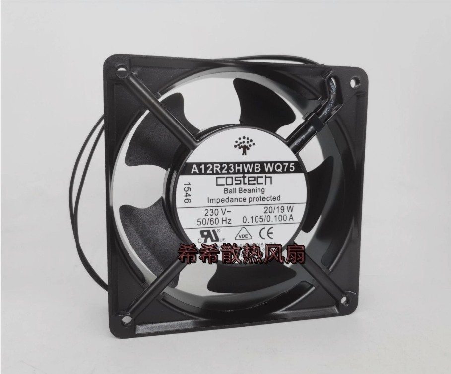 1 PCS newCostech Fan A12R23HWB WQ75 AC 230V 12038 12CM 2 wire aluminum frame fan