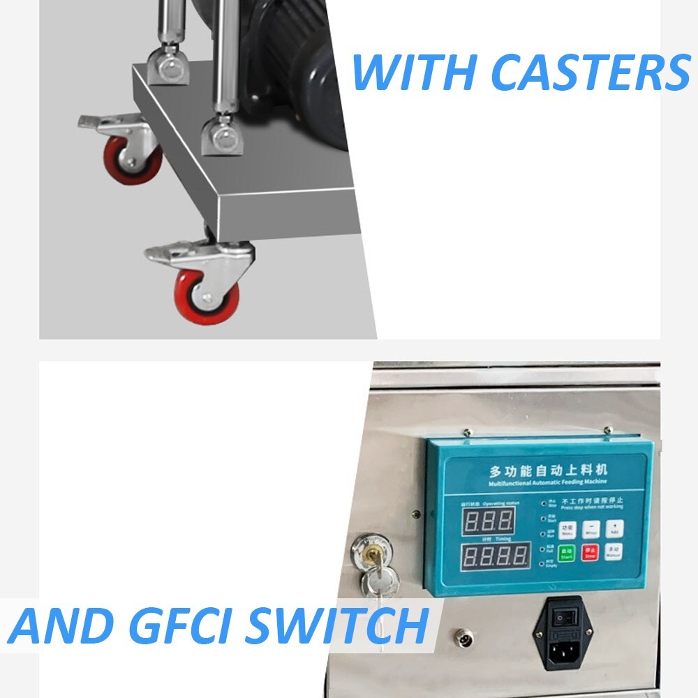 1.7m High Bucket Elevator Powder Particle Feeding Machine with 100KG Hopper