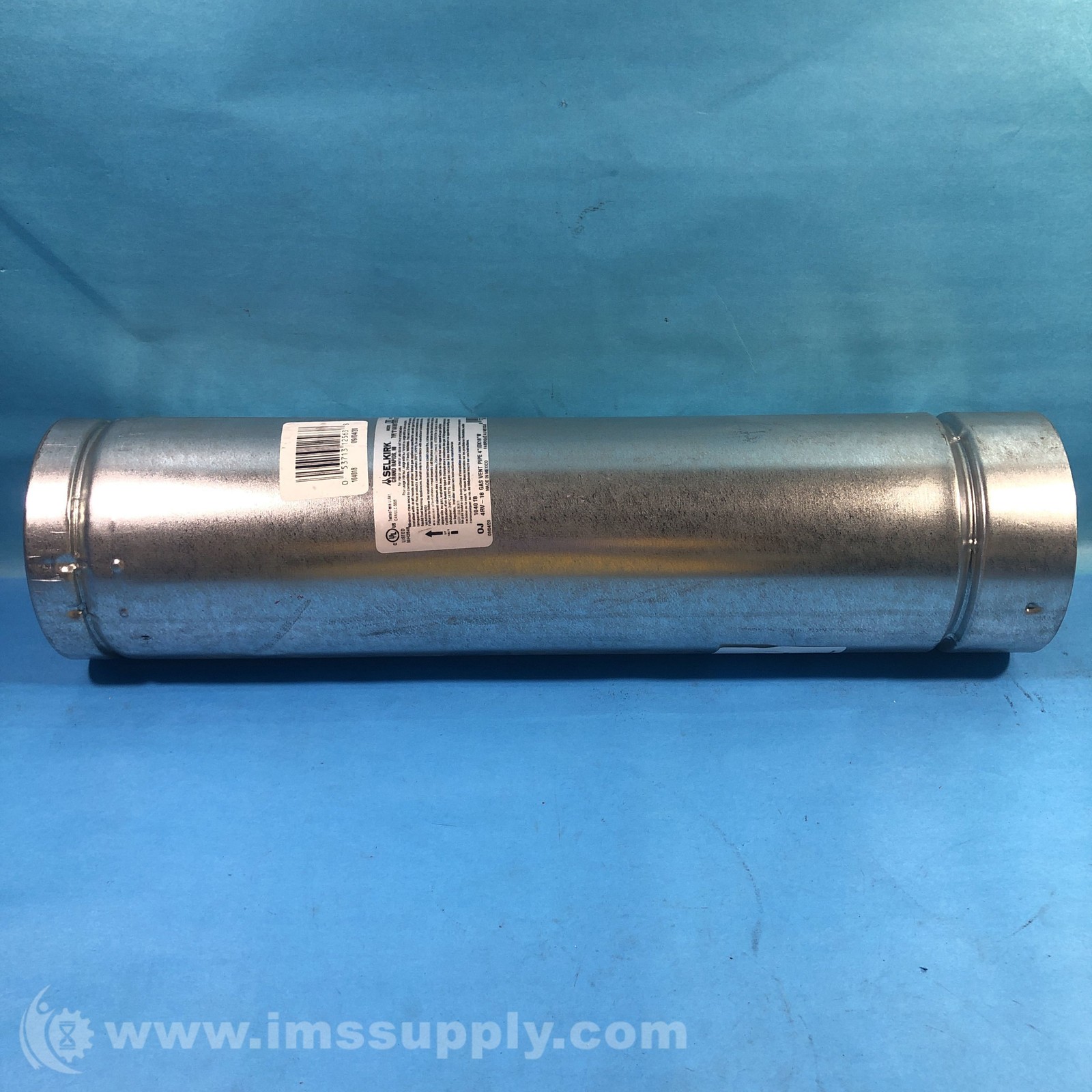Selkirk 104018 4″ ID x 18″ Gas Round Vent Pipe FNIP
