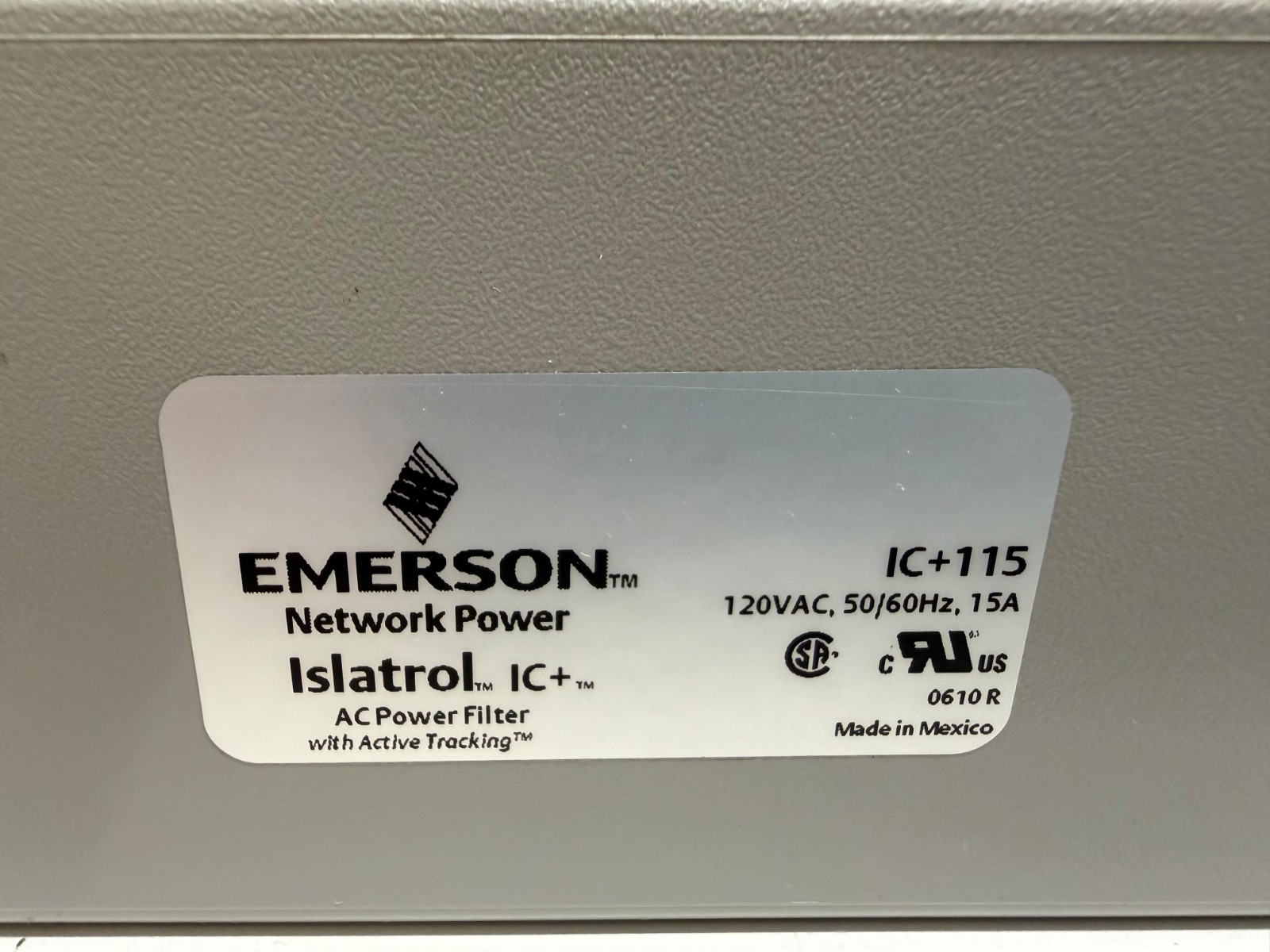 GOOD USED! EMERSON 120V 15A ISLATROL AC POWER FILTER IC+115