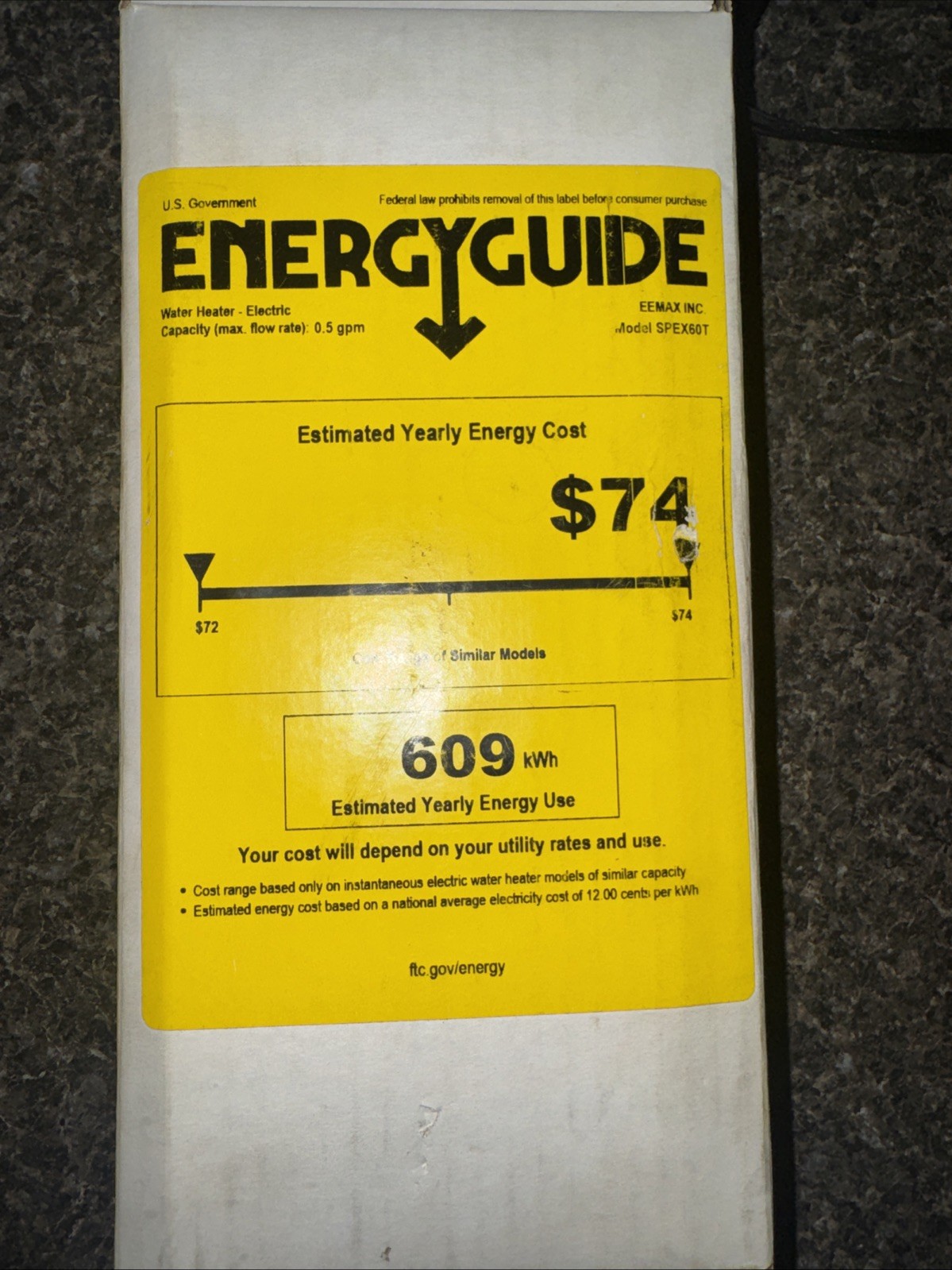 Eemax Spex60t Both Electric Tankless Water Heater, Undersink, 277Vac, Single