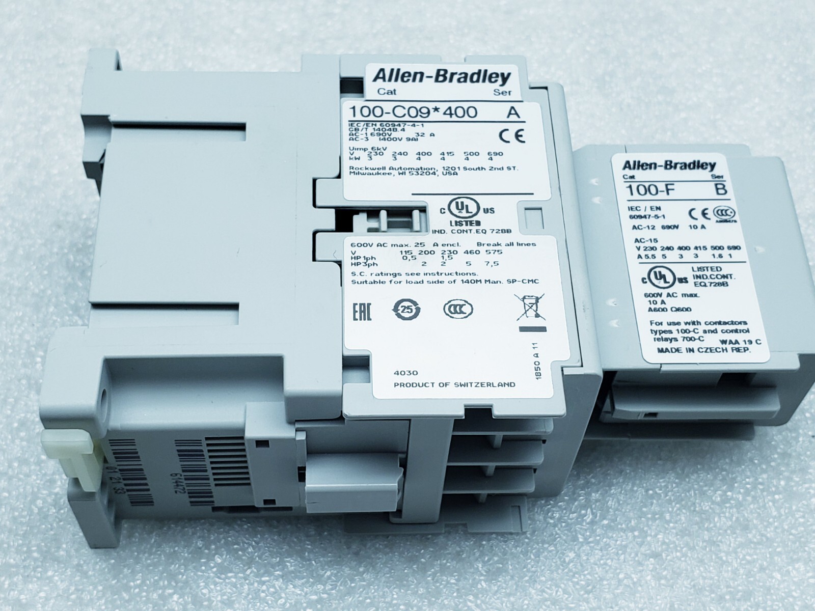 ALLEN BRADLEY 100-c09*400 110V/120V COIL 100-F A20 100-C09400