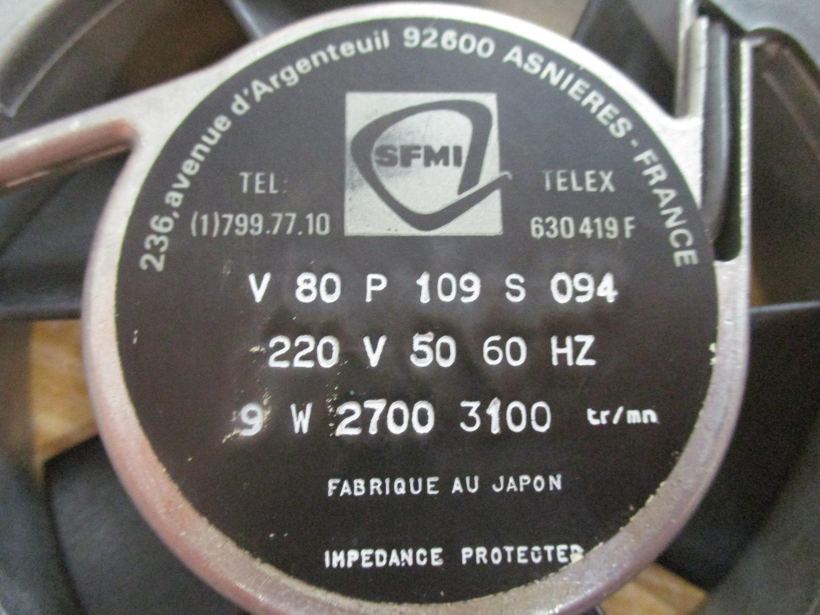 SFMI V 80 P 109 S 094 Axial Fan V80P109S094 Mounted