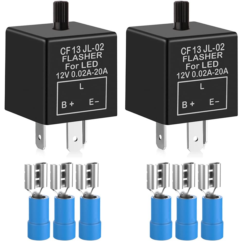12V 3 Pin LED Flasher Relay for Motorcycle Turn Signals Adjustable, 6