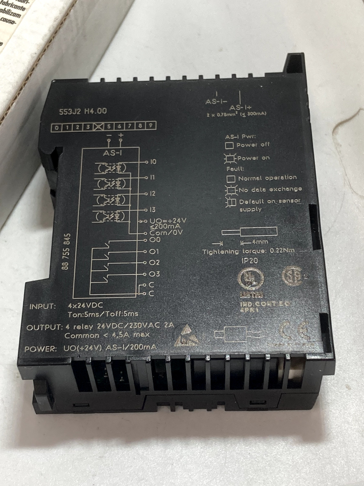 MURR ELEKTRONIK MAS120 D14 DO4R MODULE (55685) 24VDC 200MA NIB