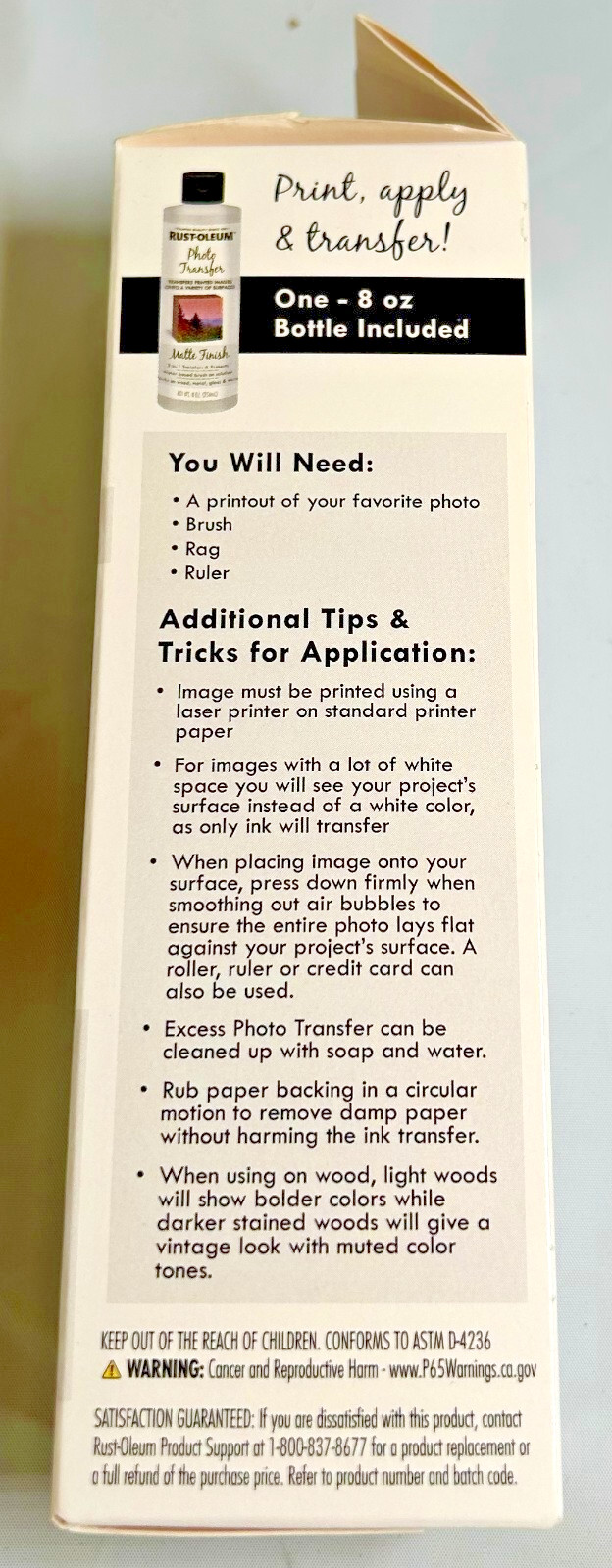 Arts And Crafts Photo Transfer System Matte Finish Rust-Oleum Photo Transfer X2