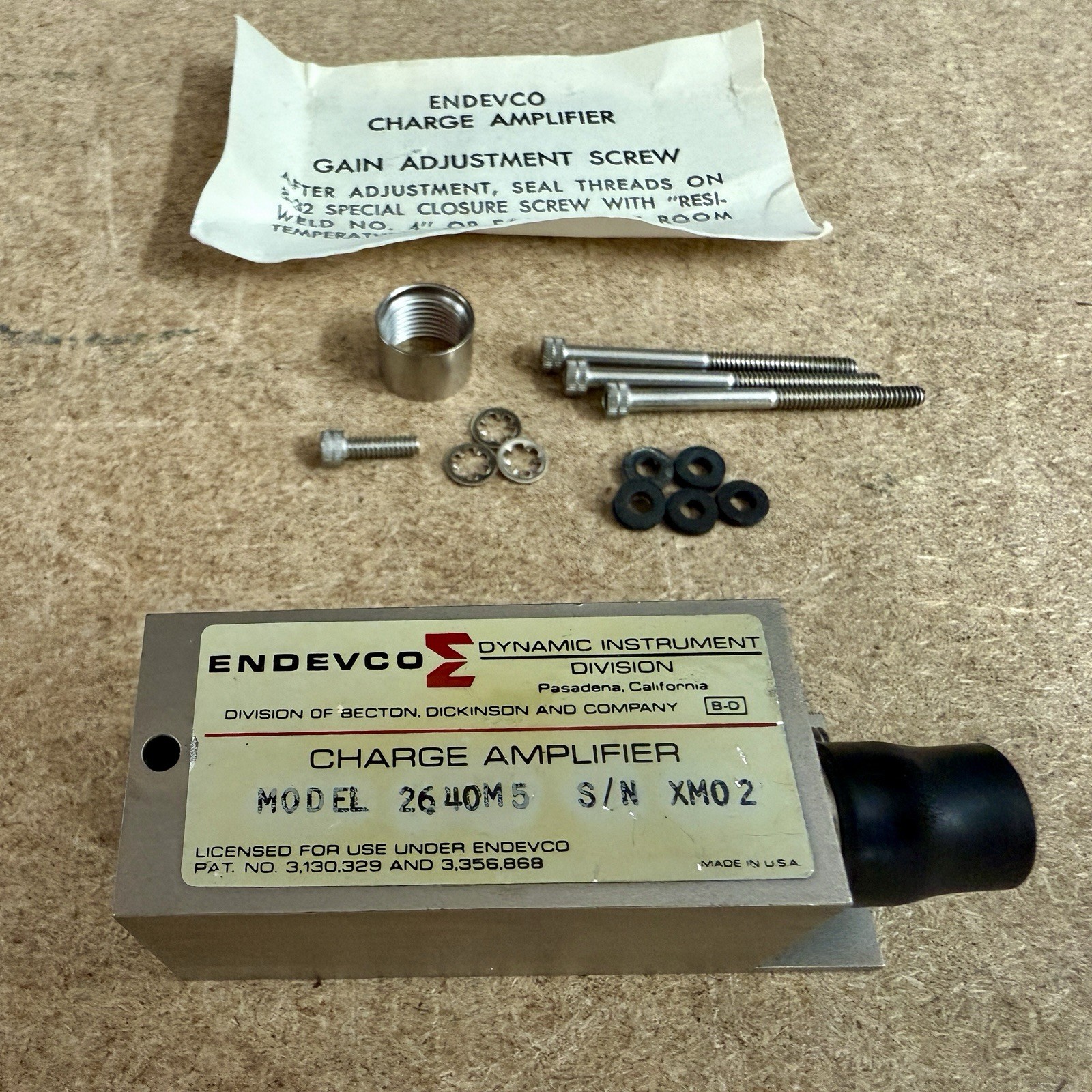 Endevco Charge Amplifier 2640 New NOS Vintage Becton Dickinson Test Equipment