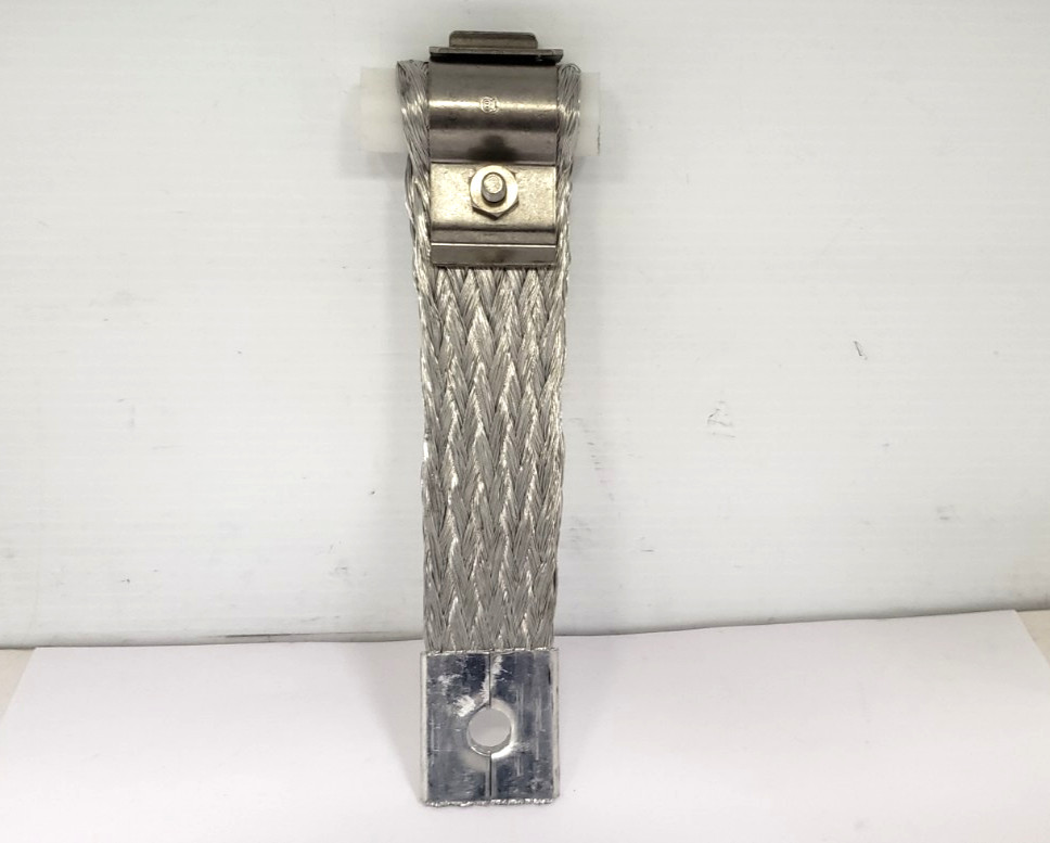 BRAIDED GROUND FLAT WIRE W/I-BEAM CLAMP, K515, 7-1/4″ TOTAL LENGTH, NNB